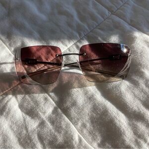 Vintage Gucci Rimless Ombré Rectangle Sunglasses